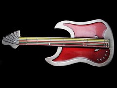 LF11131 REALLY NICE CUT-OUT ***COLORFUL ELECTRIC GUITAR*** MUSIC BELT BUCKLE