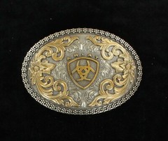 Ariat Antique Silver Gold Shield Oval Logo A37005