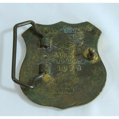 Vintage 1978 Baron Buckles Solid Brass Police Dept Shield Belt Buckle 6073