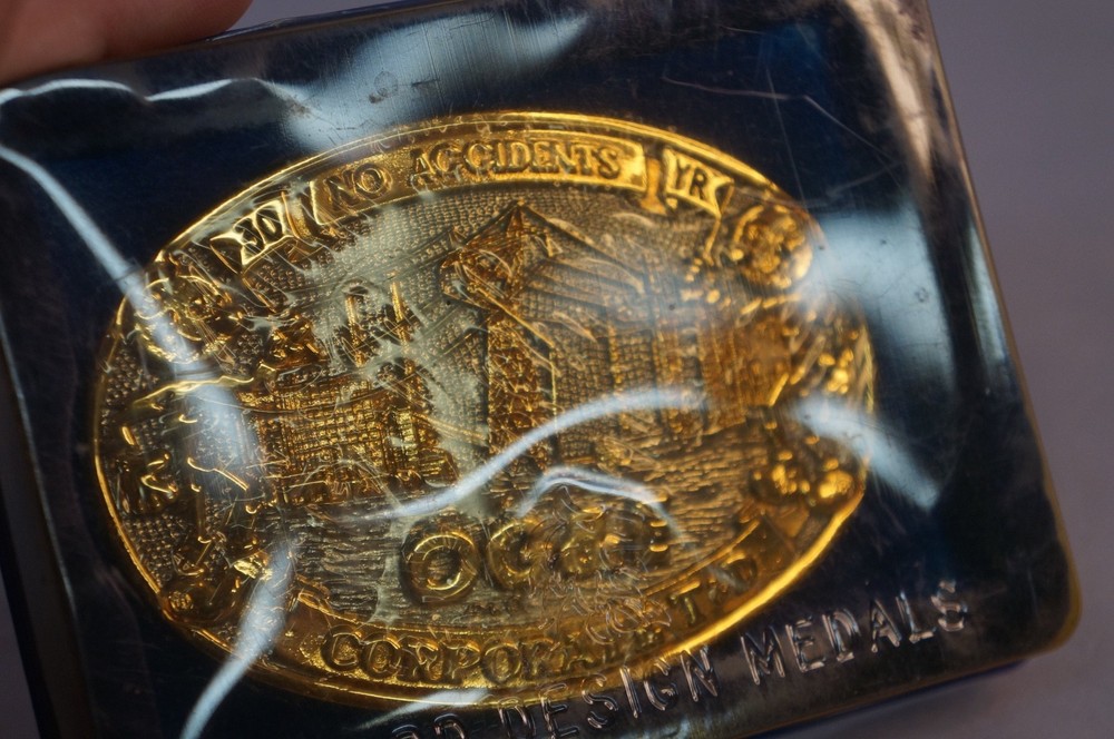 Rare Reddy Kilowatt OG&E New/ Old Stock Brass Belt Buckle 30 years
