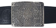 Antiqued Celtic Cross Kilt Belt Buckle Scottish Highland Dress