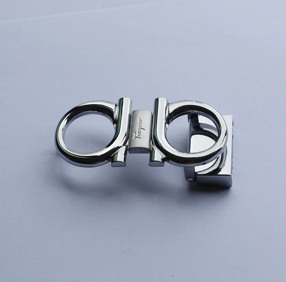 Ferragamo Silver Gancini belt buckle , Men belt buckle For 1.38&Prime;/W Leather Belts