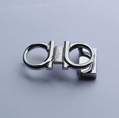 Ferragamo Silver Gancini belt buckle , Men belt buckle For 1.38&Prime;/W Leather Belts
