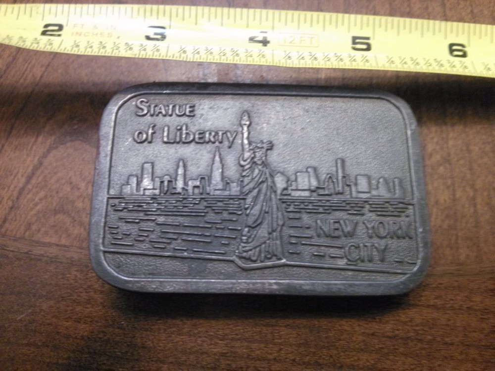 Statue Of Liberty New York City Hit Line Made USA Silver Color Belt Buckle