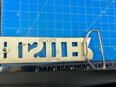 HUSTLER Block Letter Word Statement Cutout Silver Color WIDE Belt Buckle
