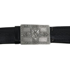 Saltire and Thistle Shield Kilt Belt Buckle – Made in Scotland