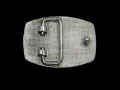 TG05158 VERY COOL **CRYSTAL INSERTS** ART FASHION SILVERTONE BELT BUCKLE