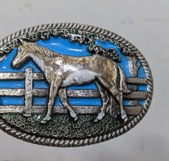 Vintage 1981 Walking Horse Belt Buckle by CHAD #3010 Colorado – Western