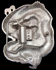 MG18102 *NOS* COOL ***CHINESE DRAGON*** CHROME w/ LACQUER BELT BUCKLE