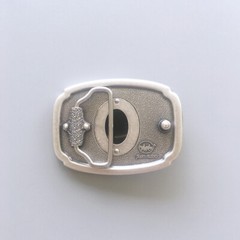 Vintage Silver Plated Nature Black Obsidian Stone Belt Buckle Boucle de Ceinture