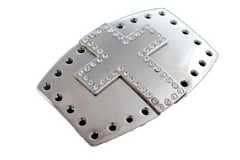 Men Women Silver Metal Rocker Gothic Fashion Buckle Cross Bling Religious Church