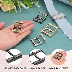 1.6&Prime;x1.3&Prime; Rectangle Shape Single Prong Belt Buckle (Black, Pack of 10)