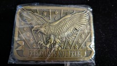 Belt Buckle Freedom Is Not Free Eagle Stars Stripes Patriot Sponsor 2014 NEW *