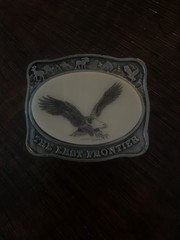 Vintage Kiana Anchorage Alaska Belt Buckle Last Frontier American Eagle 2.75”
