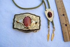 Western Belt Buckle and Bolo Set