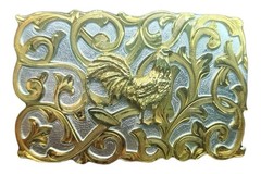 Mexican Rooster Chicken Charro Cowboy Belt Buckle Hebilla Vaquera Made In Mexico