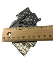 Horseshoe 8 Ball Belt Buckle Checkered Flags Gambling Pewter NOS READ American