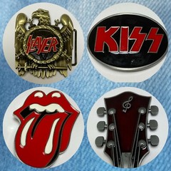 Rock Band Belt Buckles — Slayer, KISS, Rolling Stones