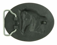 Horse Head Western Red Enamel Metal Belt Buckle
