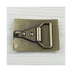 Solid Bronze Tone Medieval Style Cross Engraved Belt Buckle