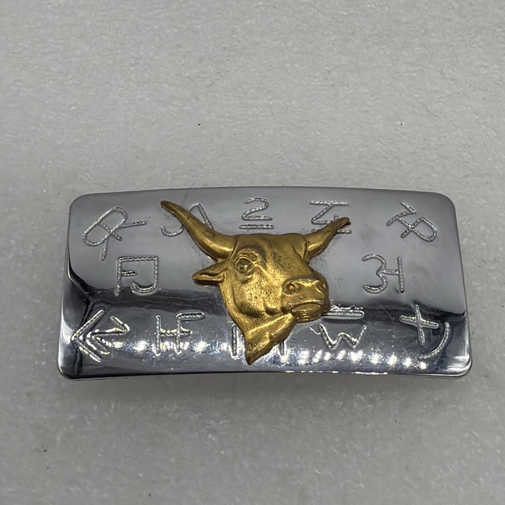 CHAMBERS Belt Buckle Vintage Vintage Ranch Cattle Branding Saddle Western Bull