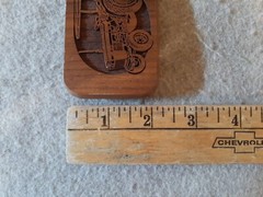 1977 Lasercraft Laser Engraved Wood Belt Buckle Agriculture Farm Tractor