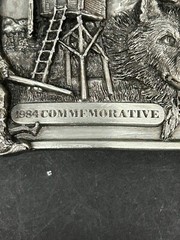 ALASKA BELT BUCKLE 1984 COMMEMORATIVE 3D WOLF HEAD LIMITED EDITION 1776/2500