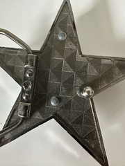 Pewter Belt Buckle Rhinestone Star clear