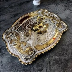 JEANS ROCK BULL RIDE RODEO LONG HUGE BIG COWBOY TEXAS WESTERN SHINE BELT BUCKLE⭐