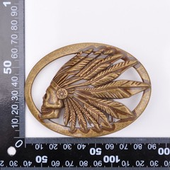 Retro Bronze Cowboy Indian Chief Head Western Indian Metal Fashion Belt Buckle