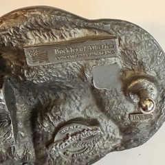 Vintage Dalmatian Belt Buckle W/ Firemen, EMTs & Fire Trucks Leather Belt XL