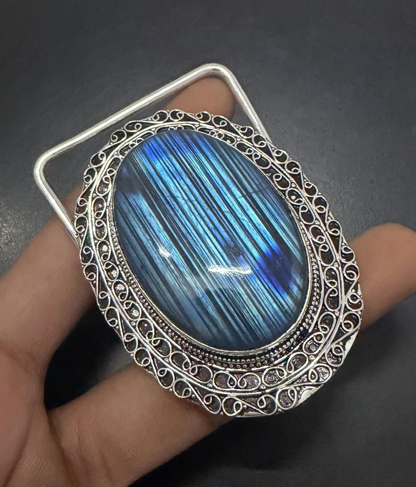 Labradorite Gemstone 925 Sterling Silver Handmade Belt Buckles Vintage Gift For