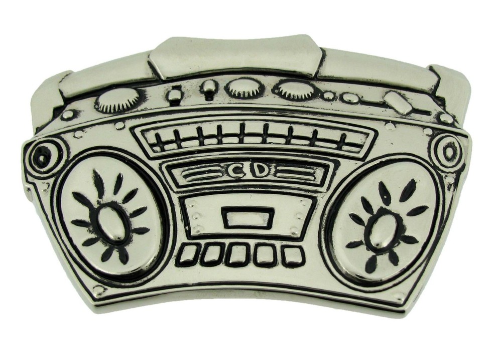 Boom Box Stereo Old School Style Rap Hip Hop Belt Buckle Rock Rebel Men Retro.