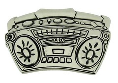 Boom Box Stereo Old School Style Rap Hip Hop Belt Buckle Rock Rebel Men Retro.