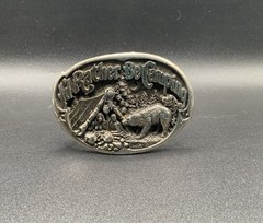 I&rsquo;d Rather Be Camping Belt Buckle Vintage 1982 Great American Buckle Company