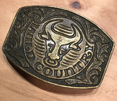 BULL&rsquo;S HEAD BELT BUCKLE AVON WILD COUNTRY RING NOSED BULL LOGO
