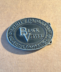 Black Velvet Whiskey Promo Spirit of Pro Rodeo Large Size Belt Buckle Vintage