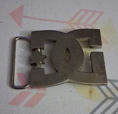 DC Shoes Silver Metal Logo Belt Buckle Clamp Closure Fits 1.5in Belt Men