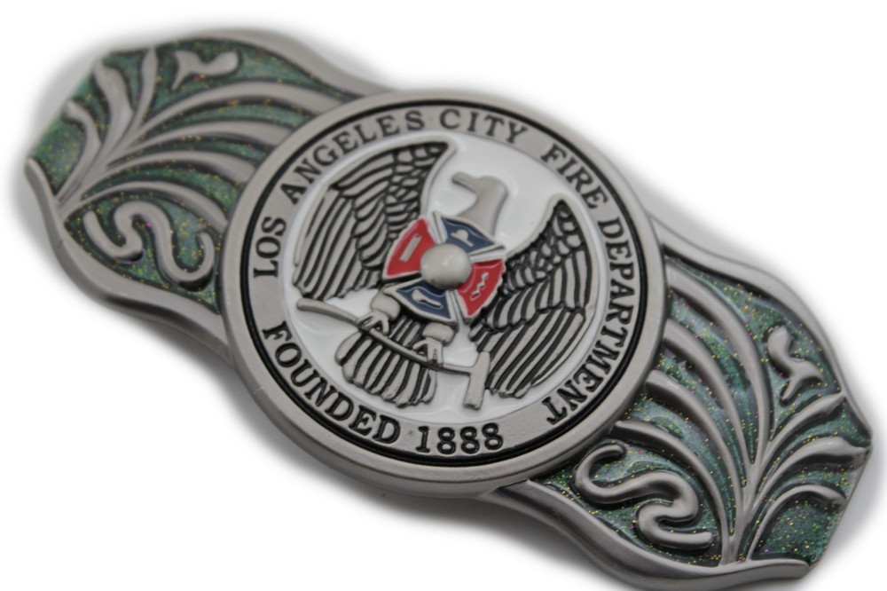 LAFD Los Angeles County Fire Department Founded 1888 Silver Belt Buckle
