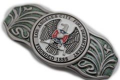 LAFD Los Angeles County Fire Department Founded 1888 Silver Belt Buckle LA USA