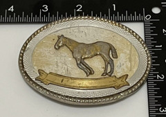 Horse Equestrian Rope Edge Metal Belt Buckle