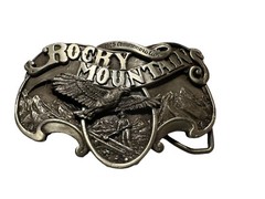 Vtg Rocky Mountains Belt Buckle Eagle 1985 Commemorative 2046/2500 Siskiyou