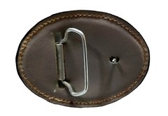 EAGLE Belt BUCKLE w/ GOLD BUCKSTITCHING Lg HANDMADE Brown LEATHER Western/Biker