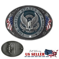1PC Metal Fashion U.S.A. Men Belt Buckle American Flag Eagle