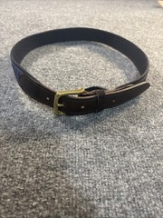 Vineyard Vines Belt Mens 32 Navy Blue Red Italian Cowhide Canvas Brass Buckle