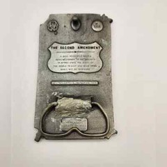 Western Patriotic Second Amendment Gun Rights K-156 Belt Buckle Vinegarroon Vtg