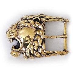 Lion Angry Head Brass Belt Buckle