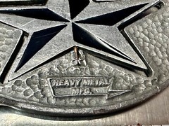 Moving Reversible Star (Red or Black) Belt Buckle by Heavy Metal Manufacturing