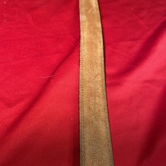 Tommy Hilfiger Mens Leather Brass Crest Belt Brown Size 32 Vintage