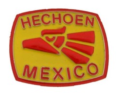 Hecho en Mexico Belt Buckle Super Mexican Men Women Rodeo Cowboy Red & Yellow